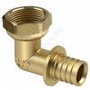 Угольник для PE-X/PE-RT труб аксиальный латунь Дн 20х1/2"х90гр с накидной гайкой RTP (РосТурПласт) 28396 — 1