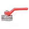 Кран шаровой латунь никель Стандарт Ду 15 Ру40 ВР полнопроходной рычаг красный Dist Н311Р, миниатюра — 3