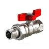 Кран шаровой латунь хром R259D Ду 25х32 Ру35 ВР/"американка" бабочка красная переходн Giacomini R259X008 — 2