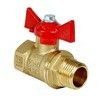 Кран шаровой латунь 11Б27фт1М Ду 25 Ру40 ВР/НР бабочка красная VALFEX VF.218.LB1.100.N/P59