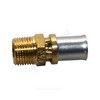 Муфта для МП/PE-X труб латунь пресс Дн 16х1/2" НР RM107 Giacomini RM107Y033, миниатюра — 1