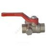 Кран шаровой латунь со спускником Ду 15 Ру40 ВР 1/2" рычаг красный полнопроходной со спускником РОС, миниатюра — 2