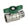 Кран шаровой латунь хром R254W Ду 32 Ру35 ВР/НР бабочка зеленая Giacomini R254WX026, миниатюра — 0