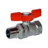 Кран шаровой латунь хром R254D Ду 20 Ру42 ВР/НР бабочка красная Giacomini R254X004 — 2
