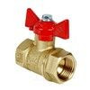 Кран шаровой латунь 11Б27фт1М Ду 20 Ру40 ВР бабочка красная VALFEX VF.217.LB1.034.N/P59, миниатюра — 0