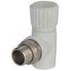 Клапан (вентиль) PP-R запорный белый Дн 20х1/2" Ру25 НР угловой для радиатора RTP (РосТурПласт) 10533