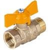 Кран шаровой латунь газ Стандарт Ду 15 Ру40 ВР/НР полнопроходной бабочка Dist 421Б, миниатюра — 0