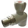 Кран шаровой PP-R серый Дн 25х1/2" НР угловой для радиатора VALFEX 10148125Г