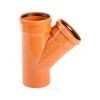 Тройник НПВХ коричневый Дн 200х200х45гр б/нап в/к 2481105, миниатюра — 2