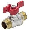 Кран шаровой латунь никель 1005 Euro Ду 20 Ру30 НР полнопроходной бабочка красная Aquasfera 1005-02 . — 11