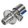 Кран нерж бытовой угловой G1/2" Ру10 НР флажок кран-букса с отражателем SantechSystems