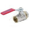 Кран шаровой латунь никель 1001 Euro Ду 25 Ру25 ВР полнопроходной рычаг красный Aquasfera 1001-03 .
