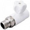 Кран шаровой PP-R белый Дн 25х1/2" НР прямой для радиатора VALFEX 10149125