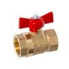 Кран шаровой латунь Стандарт 230 аналог 11б27п1 Ду 15 Ру40 ВР бабочка красная ГАЛЛОП 0107163 — 1